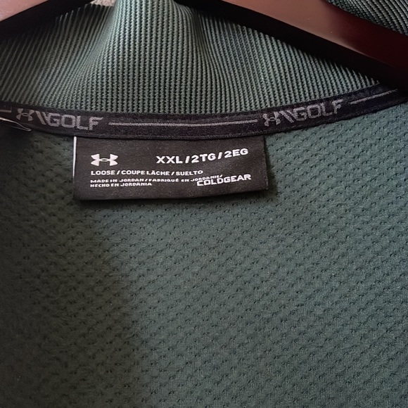 UNDER ARMOUR Storm Mens SweaterFleece Snap Mock Golf Pullover Green Size XXL NEW - Picture 3 of 12